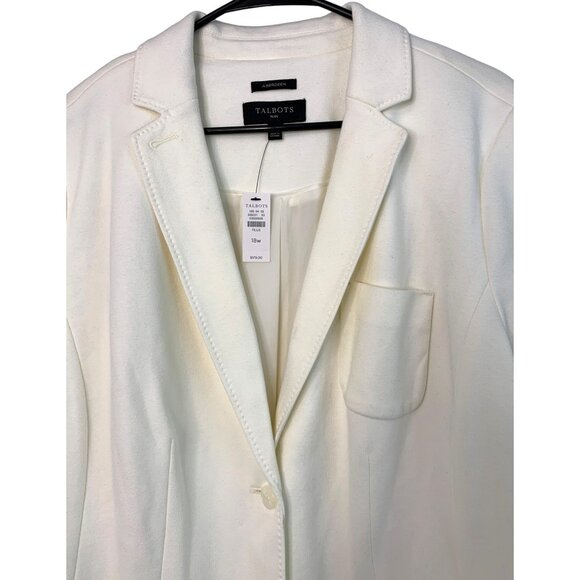 Talbots Aberdeen Women's Plus Size Blazer Jacket 18W White 7366 NWT $179 Pockets - Picture 3 of 10